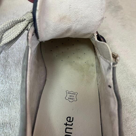 Remonte Jean Print Blue Lace Up Leather Sneakers - Picture 15 of 16